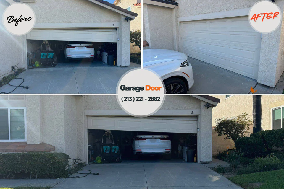 Before and after: garage door repair Scotia, NY